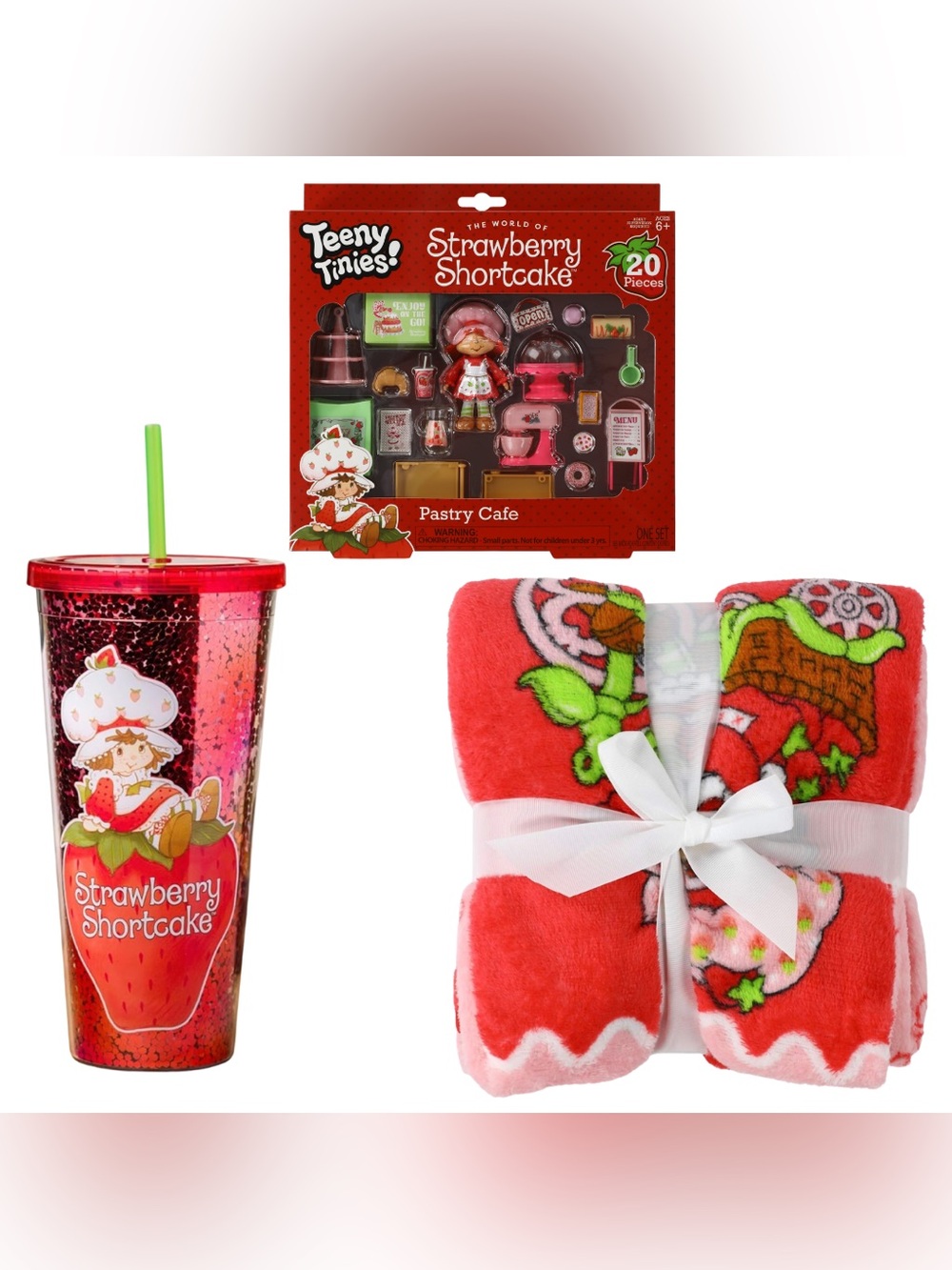 Strawberry Shortcake Bundle! Three items, Tumbler, Blanket and Toy